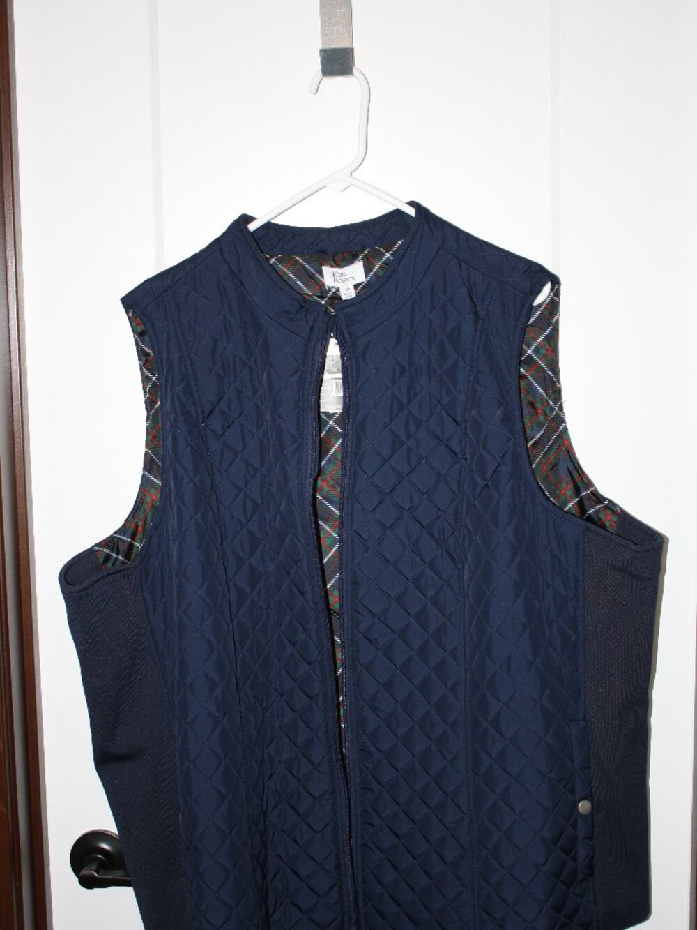 Kim Rogers, Quilted Vest, Navy blue, size 3X